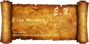 Éles Norbert névjegykártya