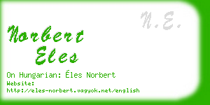 norbert eles business card